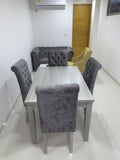 4-Seater Dining Set with Chesterfield Chairs