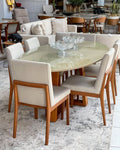 Round Dining Table Set with Upholstered Chairs